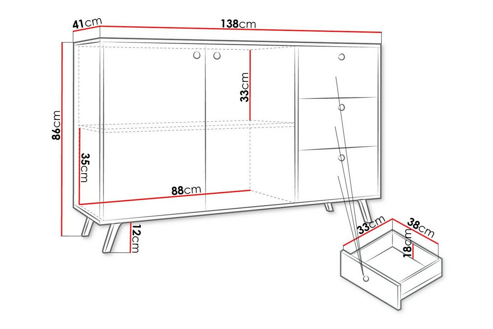 Emyvale Barnskap 138x86 cm - Hvid - Møbler - Barnemøbler - Oppbevaring barnerom - Skap barnerom