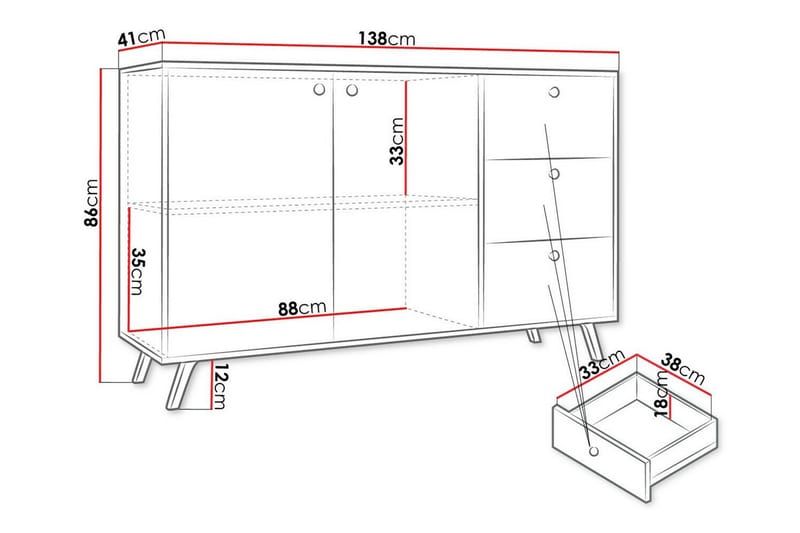 Emyvale Barnskap 138x86 cm - Hvid - Møbler - Barnemøbler - Oppbevaring barnerom - Skap barnerom