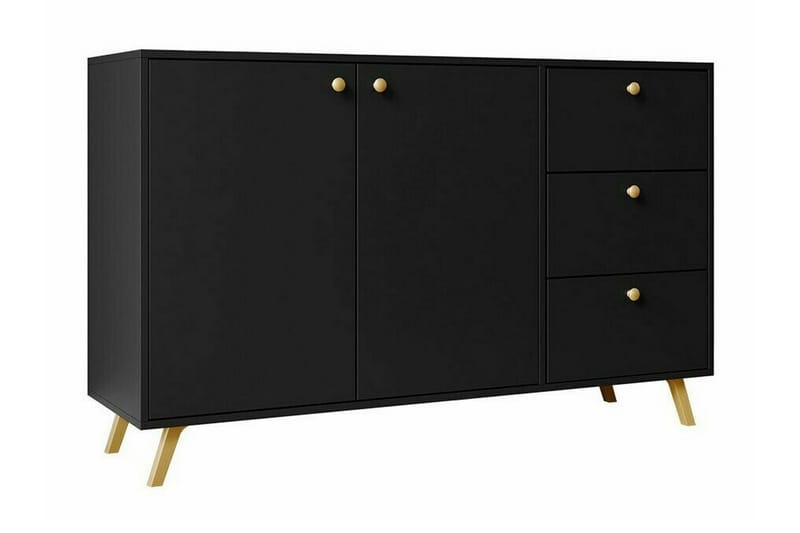 Emyvale Barnskap 138x86 cm - Svart - Møbler - Barnemøbler - Oppbevaring barnerom - Skap barnerom