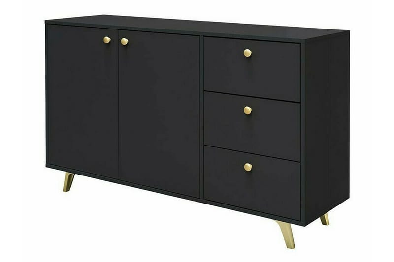 Emyvale Barnskap 138x86 cm - Svart - Møbler - Barnemøbler - Oppbevaring barnerom - Skap barnerom