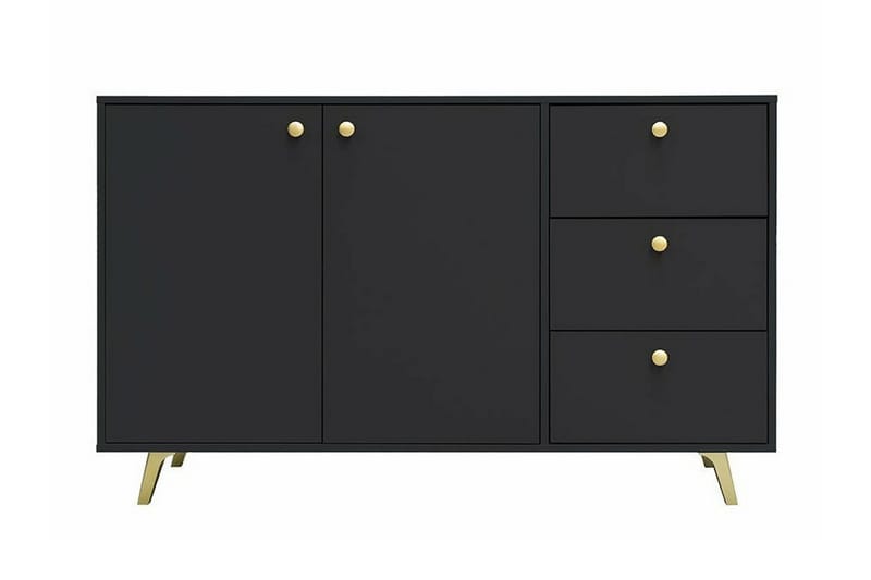 Emyvale Barnskap 138x86 cm - Svart - Møbler - Barnemøbler - Oppbevaring barnerom - Skap barnerom