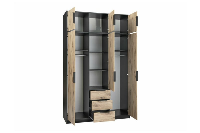 Emyvale Barnskap 149x245 cm - Svart - Møbler - Barnemøbler - Oppbevaring barnerom - Skap barnerom