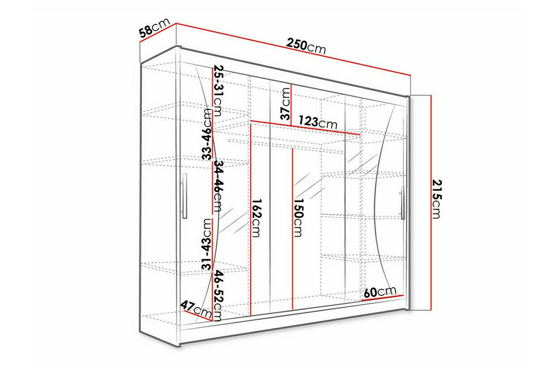 Glenmore Barnskap 250x215 cm - Hvid - Møbler - Barnemøbler - Oppbevaring barnerom - Skap barnerom