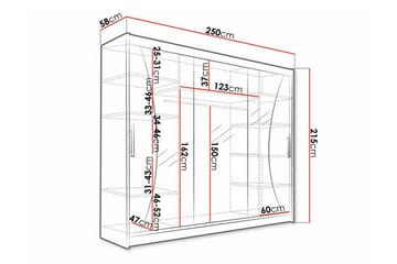 Glenmore Barnskap 250x215 cm - Hvid - Møbler - Barnemøbler - Oppbevaring barnerom - Skap barnerom