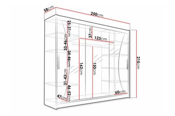 Glenmore Barnskap 250x215 cm - Hvid - Møbler - Barnemøbler - Oppbevaring barnerom - Skap barnerom