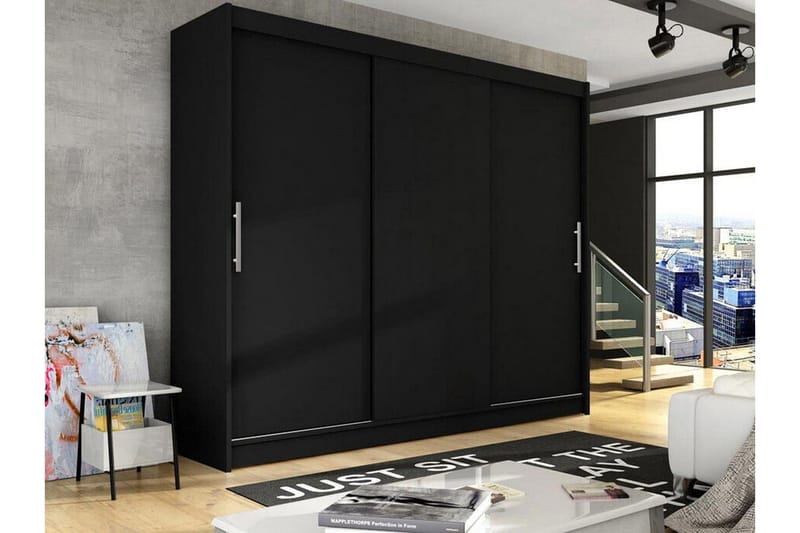 Glenmore Barnskap 250x215 cm - Svart - Møbler - Barnemøbler - Oppbevaring barnerom - Skap barnerom