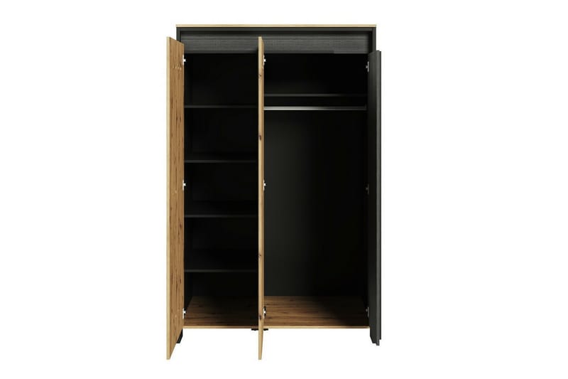 Rathmore Barneskap 123x196 cm - Svart - Møbler - Barnemøbler - Oppbevaring barnerom - Skap barnerom