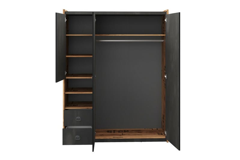 Rathmore Barneskap 150x190 cm - Grå - Møbler - Barnemøbler - Oppbevaring barnerom - Skap barnerom