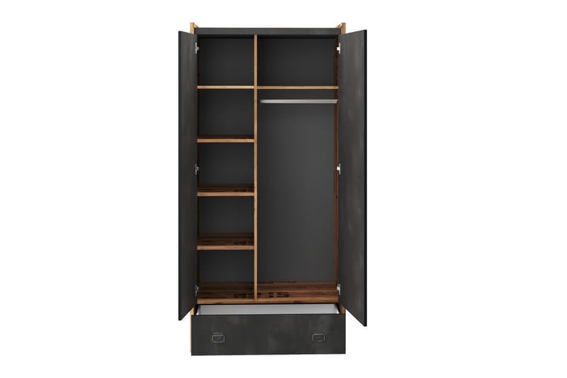 Rathmore Barneskap 90x190 cm - Grå - Møbler - Barnemøbler - Oppbevaring barnerom - Skap barnerom