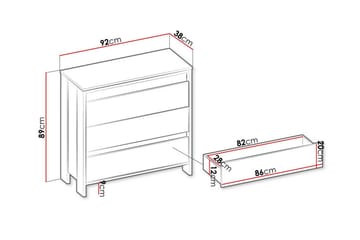 Rathmore Barneskap 92x89 cm - Svart - Møbler - Barnemøbler - Oppbevaring barnerom - Skap barnerom