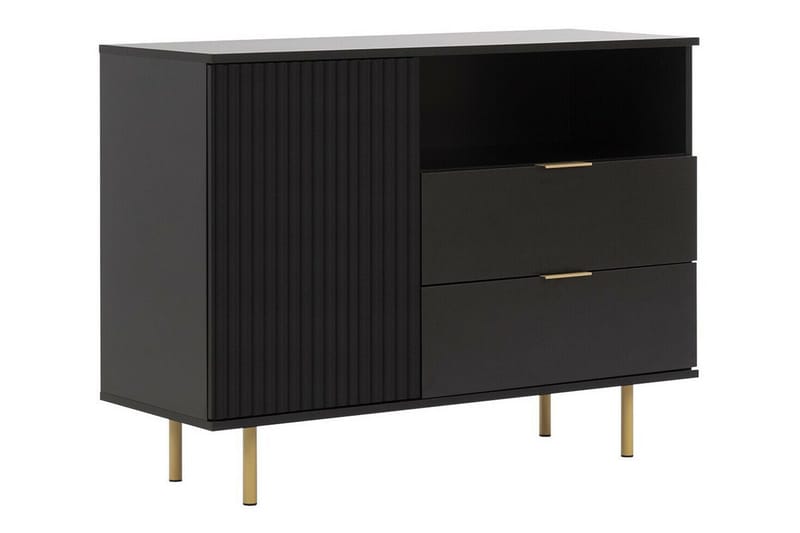 Staffin Barneskap 107x80 cm - Svart - Møbler - Barnemøbler - Oppbevaring barnerom - Skap barnerom