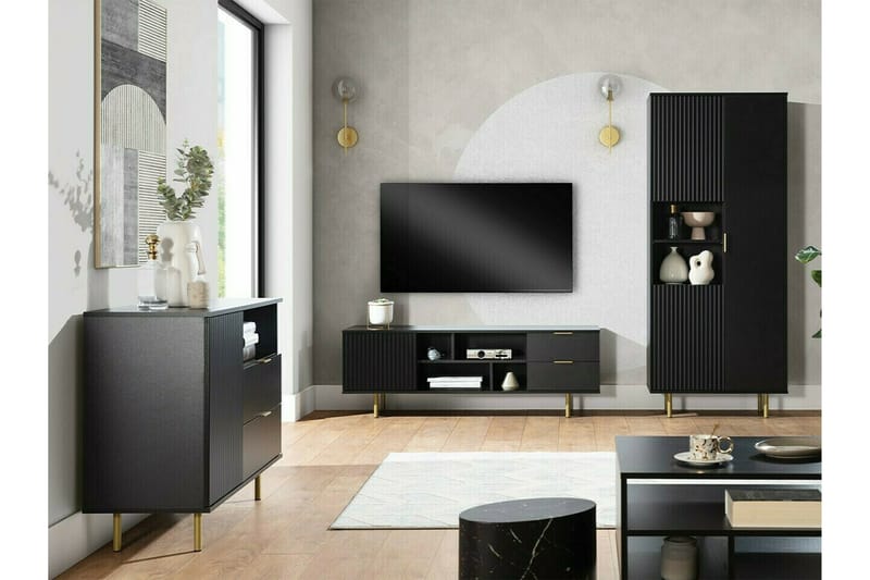Staffin Barneskap 107x80 cm - Svart - Møbler - Barnemøbler - Oppbevaring barnerom - Skap barnerom