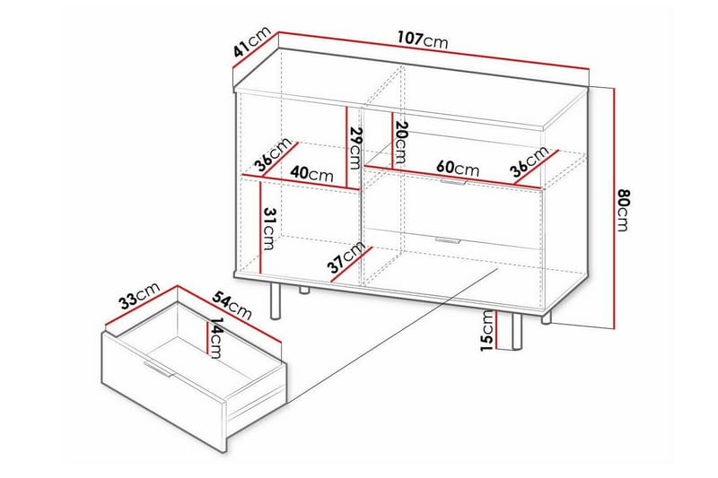 Staffin Barneskap 107x80 cm - Svart - Møbler - Barnemøbler - Oppbevaring barnerom - Skap barnerom