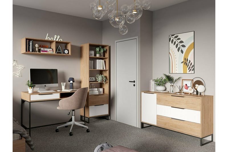 Staffin Barneskap 135x80 cm - Hvid - Møbler - Barnemøbler - Oppbevaring barnerom - Skap barnerom