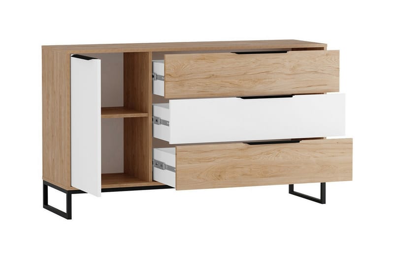 Staffin Barneskap 135x80 cm - Hvid - Møbler - Barnemøbler - Oppbevaring barnerom - Skap barnerom