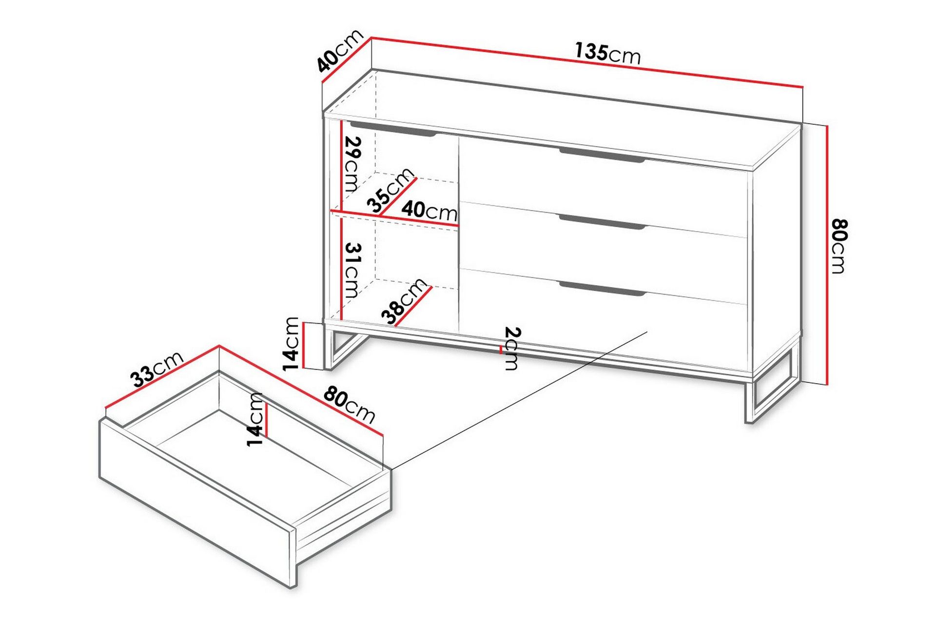 Staffin Barneskap 135x80 cm - Hvid - Møbler - Barnemøbler - Oppbevaring barnerom - Skap barnerom