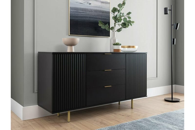 Staffin Barneskap 150x80 cm - Svart - Møbler - Barnemøbler - Oppbevaring barnerom - Skap barnerom