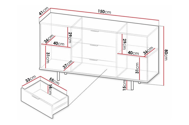 Staffin Barneskap 150x80 cm - Svart - Møbler - Barnemøbler - Oppbevaring barnerom - Skap barnerom