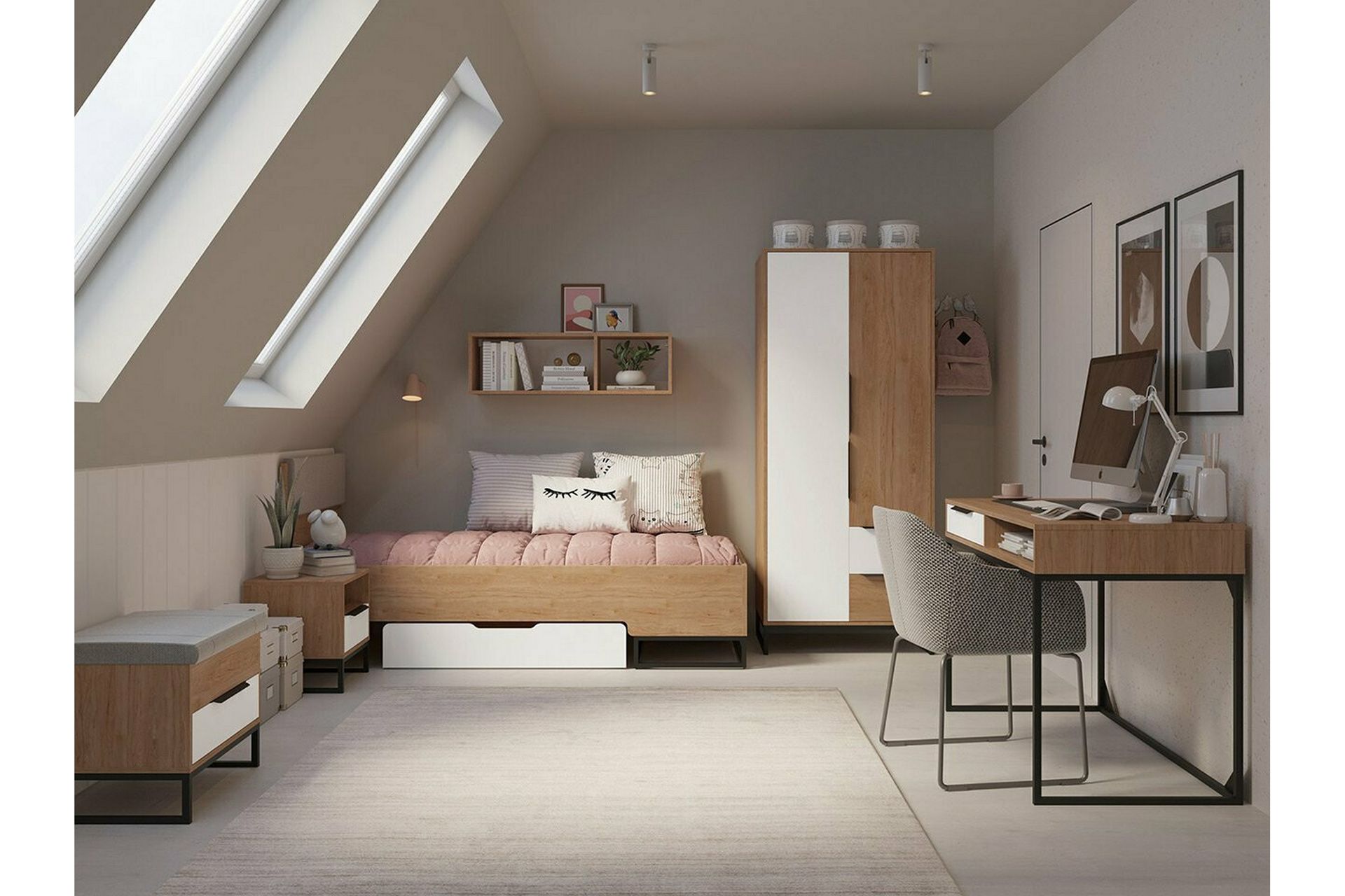 Staffin Barneskap 80x190 cm - Hvid - Møbler - Barnemøbler - Oppbevaring barnerom - Skap barnerom