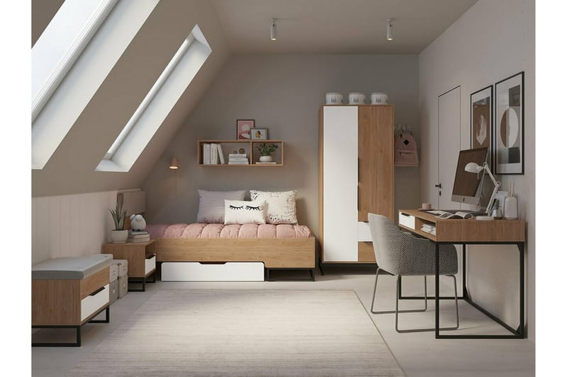 Staffin Barneskap 80x190 cm - Hvid - Møbler - Barnemøbler - Oppbevaring barnerom - Skap barnerom