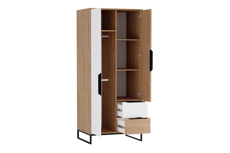 Staffin Barneskap 80x190 cm - Hvid - Møbler - Barnemøbler - Oppbevaring barnerom - Skap barnerom