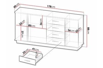 Strathy Barneskap 178x88 cm - Svart - Møbler - Barnemøbler - Oppbevaring barnerom - Skap barnerom