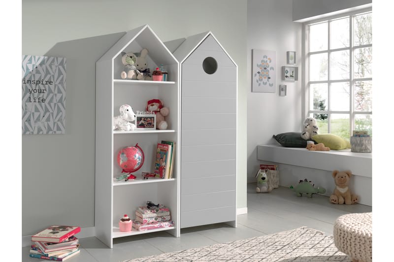 Bustorp Garderobe 2-pakning - Hvit/Grå - Møbler - Barnemøbler - Oppbevaring barnerom - Garderobeskap barn