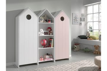 Bustorp Garderobe og hyllesett - Hvit/Rosa - Møbler - Barnemøbler - Oppbevaring barnerom - Garderobeskap barn
