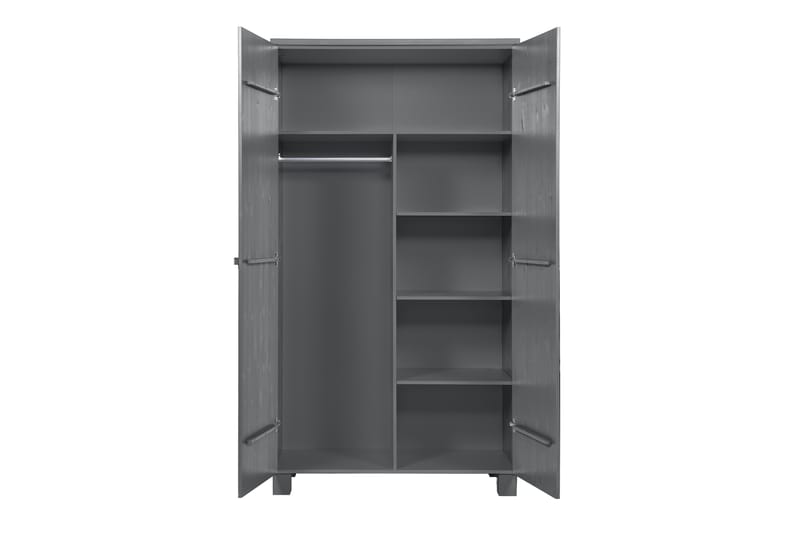 Tenney Garderobe 111 cm - Stålgrå Furu - Møbler - Barnemøbler - Oppbevaring barnerom - Garderobeskap barn