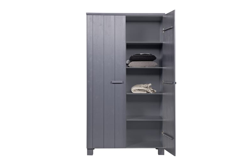 Tenney Garderobe 111 cm - Stålgrå Furu - Møbler - Barnemøbler - Oppbevaring barnerom - Garderobeskap barn