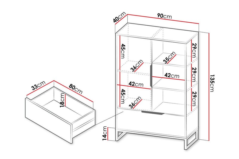 Staffin Barnesett 90 cm - Hvid - Møbler - Barnemøbler - Oppbevaring barnerom - Hylle barnerom