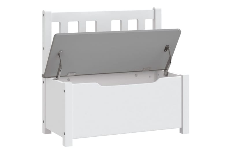 Oppbevaringsbenk for barn hvit og grå 60x30x55 cm MDF - Hvit - Møbler - Barnemøbler - Oppbevaring barnerom - Oppbevaring leker - Lekekasse