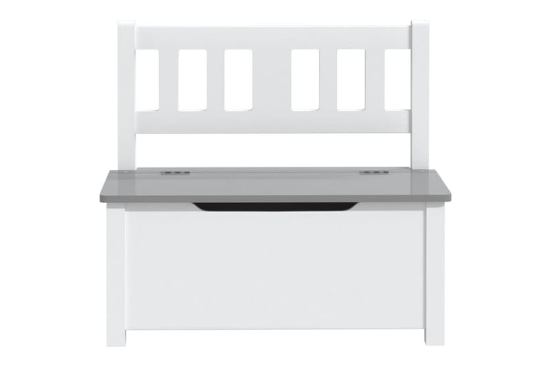 Oppbevaringsbenk for barn hvit og grå 60x30x55 cm MDF - Hvit - Møbler - Barnemøbler - Oppbevaring barnerom - Oppbevaring leker - Lekekasse