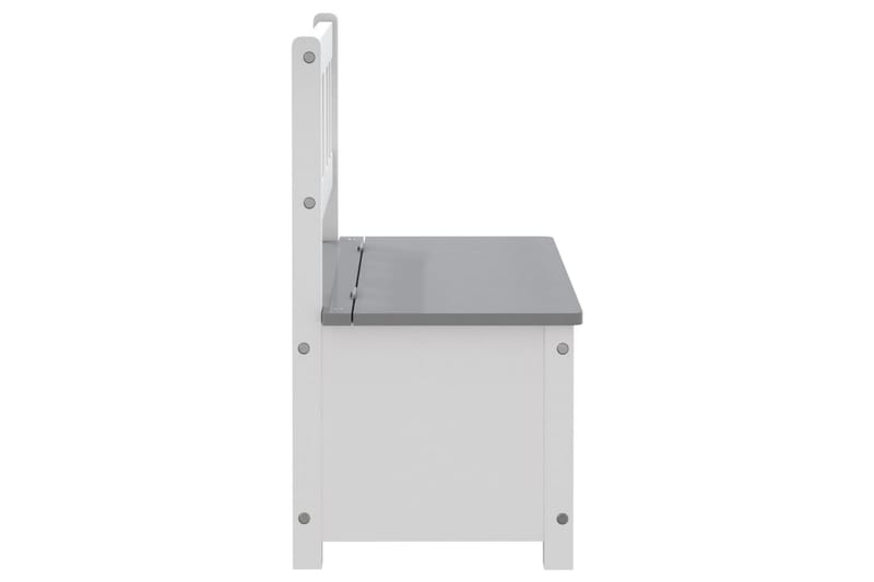 Oppbevaringsbenk for barn hvit og grå 60x30x55 cm MDF - Hvit - Møbler - Barnemøbler - Oppbevaring barnerom - Oppbevaring leker - Lekekasse
