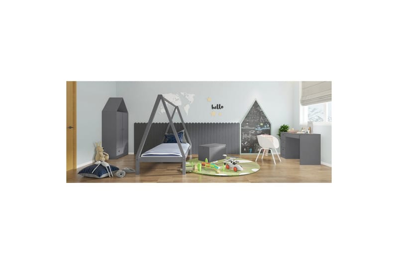 Lekekasse/Kiste Alpi 70x40x40 cm, Grå - 70x40x40 cm, Grå - Møbler - Barnemøbler - Oppbevaring barnerom - Oppbevaring leker - Lekekasse