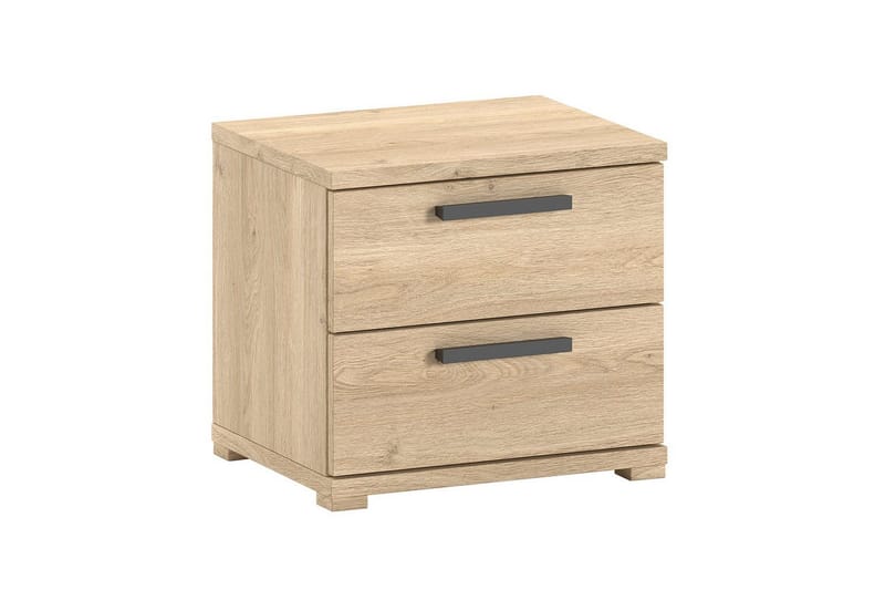 Sam Nattbord 39 cm i Tre med Oppbevaring og Skuffer, Beige