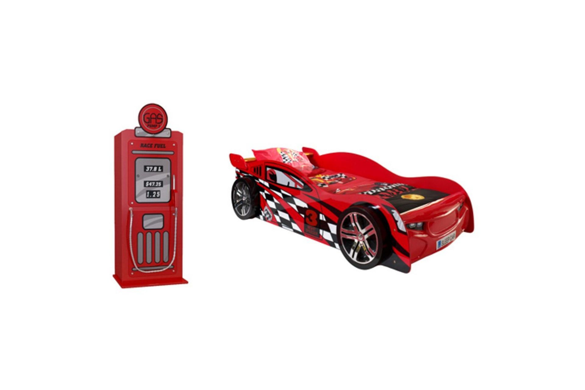 Säng med garderob Vipack Night Speeder Red Vipack Red -