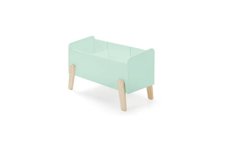 Säng med sängbord Vägg hyllor Leksakslåda Skyddsrail Vipack Kiddy Vipack Mint Green - Møbler - Barnemøbler - Barnemøbelsett