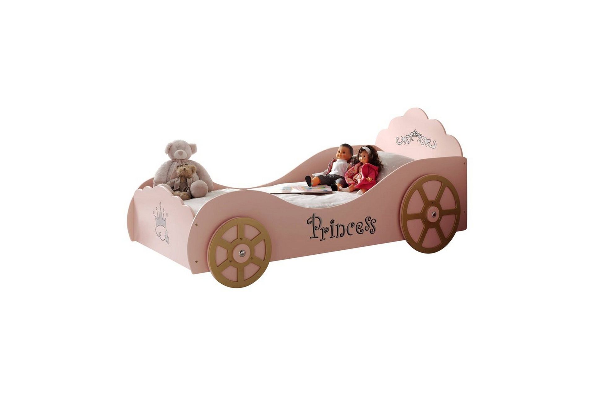 Säng Vipack Bil Princess Pinky 90x200 cm Vipack Pink -