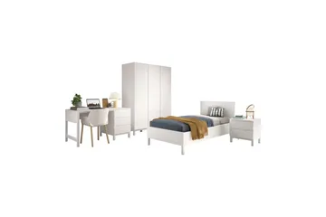 Seng med nattbord garderobe skrivebord Eva 3-dører - 3-dører - Møbler - Barnemøbler - Barnemøbelsett