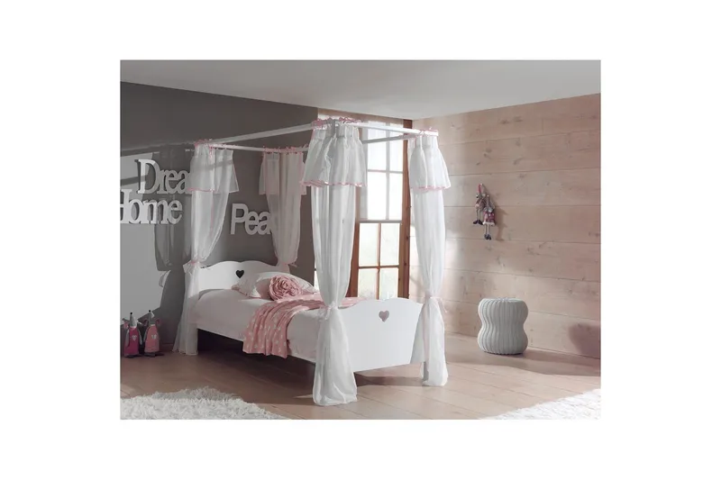 Seng med tekstilsett Amori Hvit - Møbler - Barnemøbler - Barneseng & Juniorseng