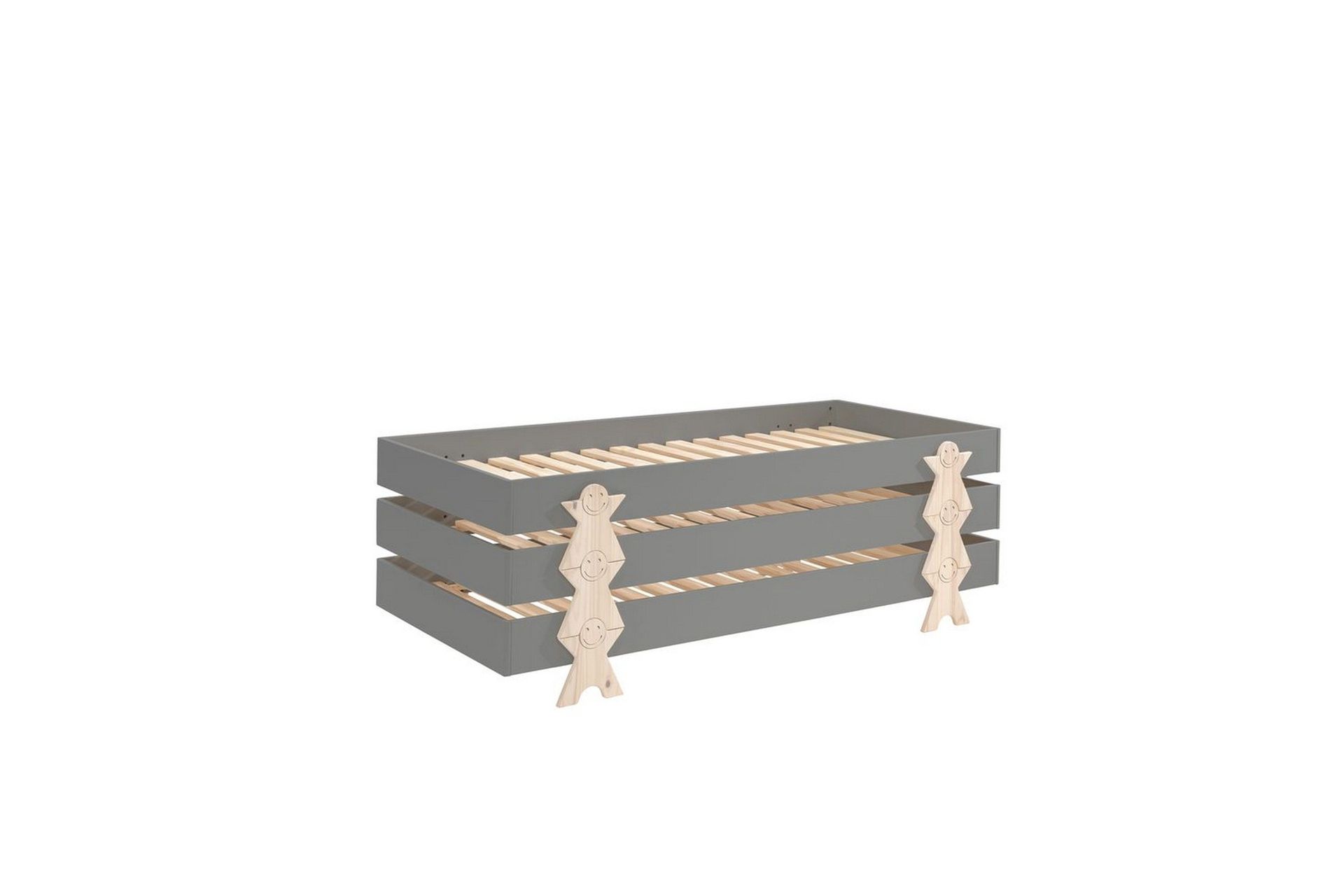 Seng Modulo med smilefjes ben Grå, 3 - Grå, 3
