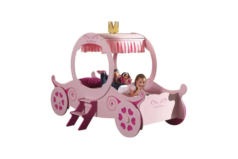 Seng Royal Princess Kate Rosa 90x200 cm Med Madrass - Med Madrass - Møbler - Barnemøbler - Barneseng & Juniorseng