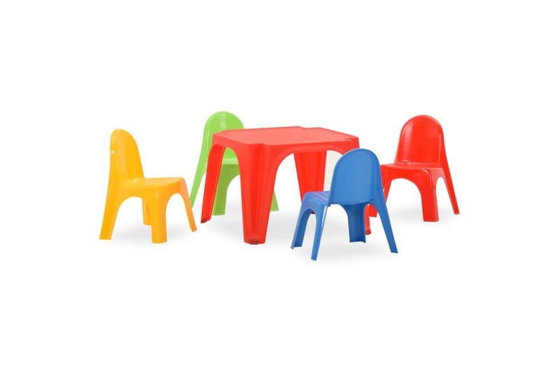 Sett med barnebord og stoler PP - Flerfarget - Barnebord