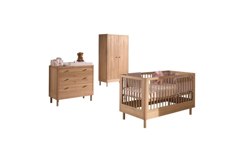 Spjälsäng med byrå garderob Jaxx Forrest Jaxx oak - Møbler - Barnemøbler - Barnemøbelsett