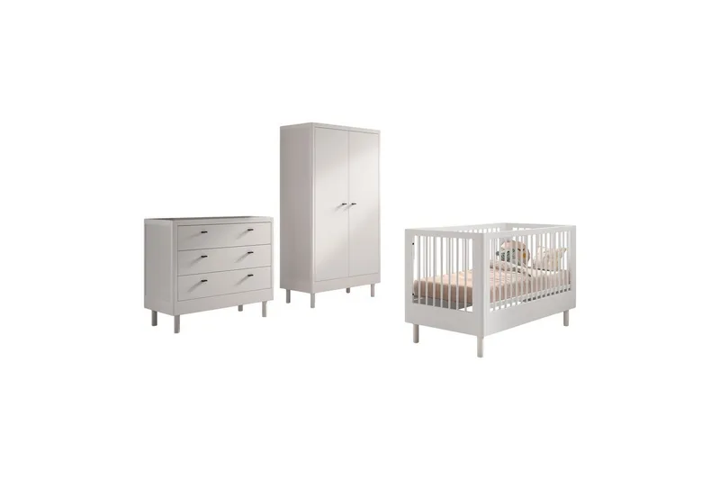 Spjälsäng med byrå garderob Jaxx Forrest Jaxx White, undefined