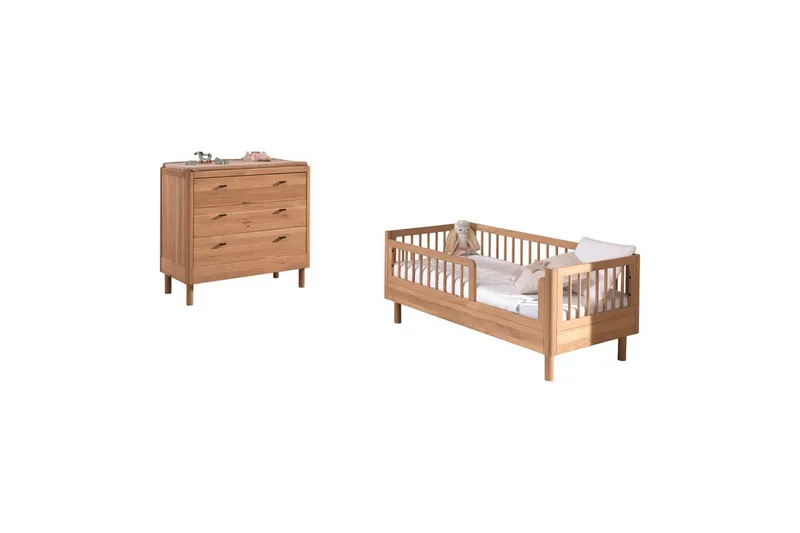 Spjälsäng med byrå Jaxx Forrest Jaxx oak - Møbler - Barnemøbler - Barnemøbelsett
