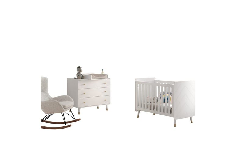 Spjälsäng med byrå och skötbord Jaxx Billy Jaxx White VALUE_MISSING_24282, undefined