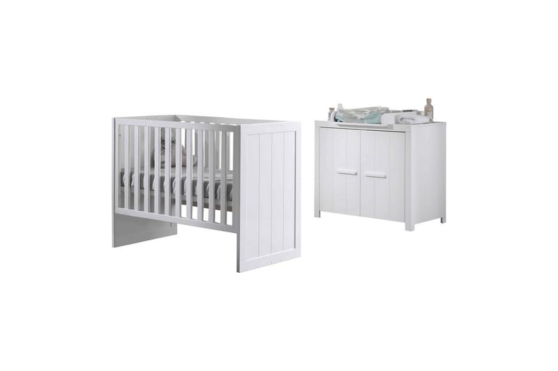 Spjälsäng med byrå och skötbord Jaxx Erik Jaxx White, undefined