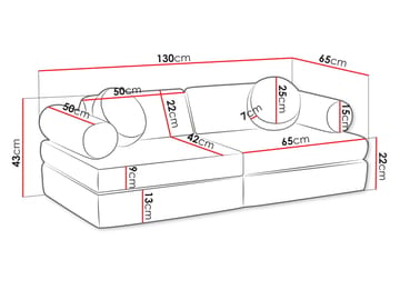 Tharosin 2-seters barnesofa - varmgrå - Møbler - Barnemøbler - Barnesofa